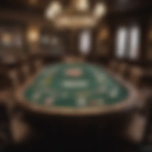 Overview of a professional Texas Hold'em poker table layout