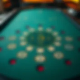 A detailed view of the Rounders Poker Table's layout