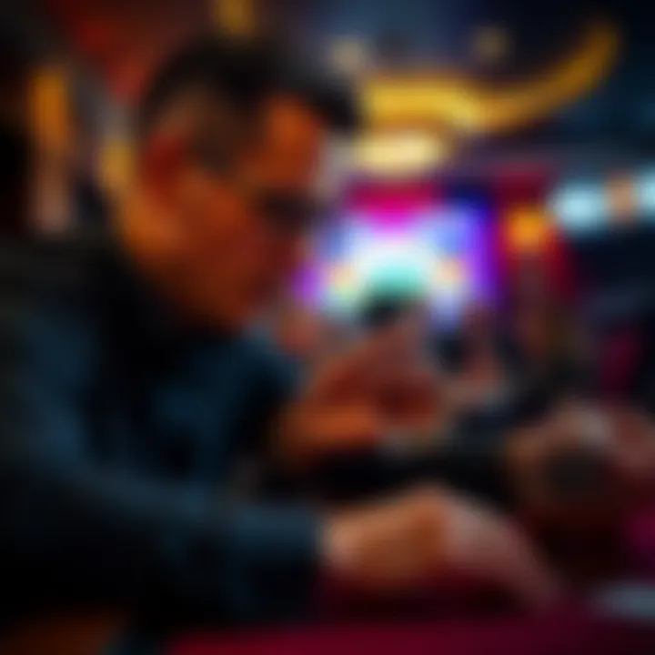 A player enjoying a whiskey while gambling